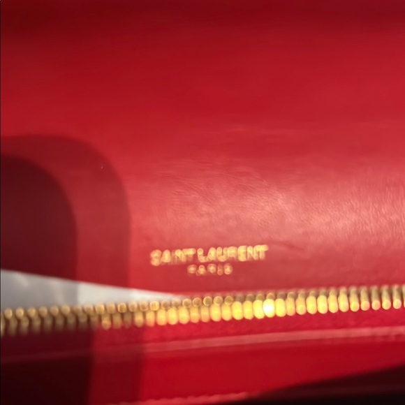Yves Saint Laurent Glossy Red Crossbody Bag with Gold Chain - Picture 12 of 12